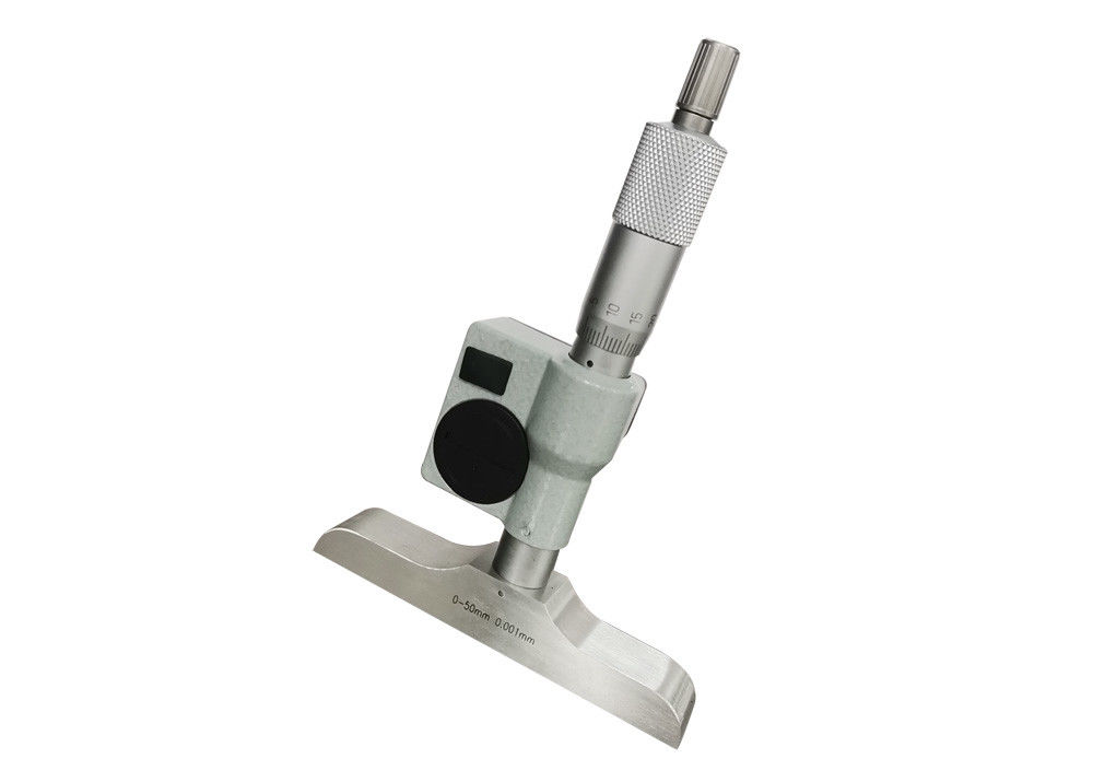Digital Depth Micrometer 0-50mm with Interchangeable Rods for Wide Measurement