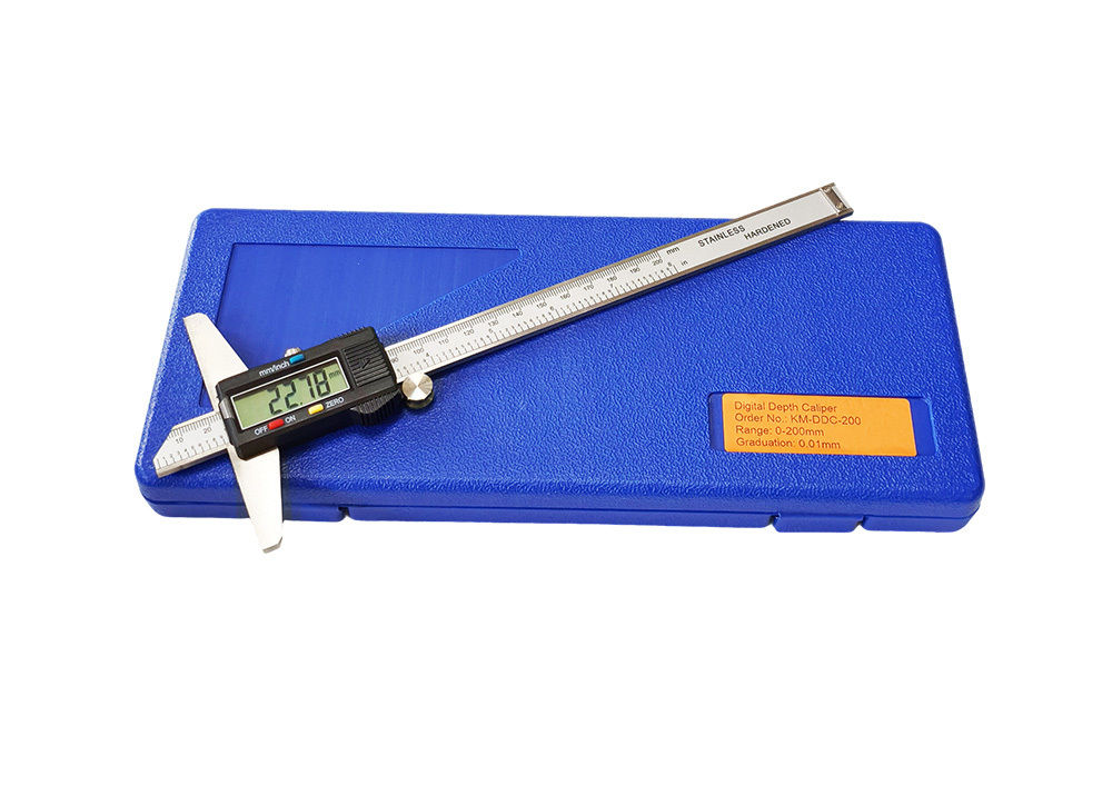 0-200mm/0-8'' Stainless Steel Electronic Digital Depth Vernier Caliper with Inch/Metric Conversion