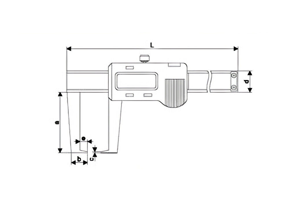 0-300mm/0-12" Flat Head External Groove Digital Caliper Special Digital Caliper 0.01mm/0.0005" High Resolution
